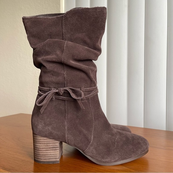 Violet & Red Janine Slouch Suede Boots Size 7.5 Brown - Picture 4 of 14